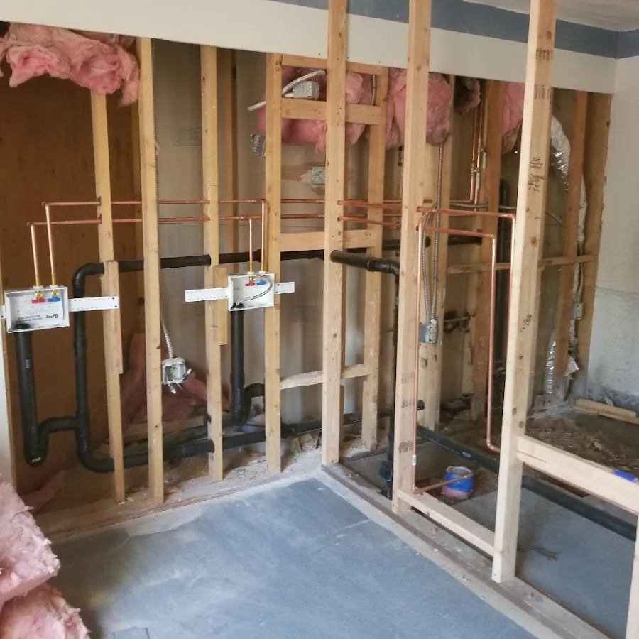 Copper pipe rough-in and plumbing installation in Innsbrook